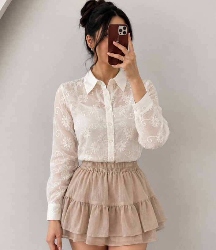 شومیز شیشه ای دو تکه وارداتی